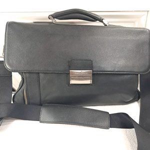 Vintage Gianni Conti Briefcase black leather bag satchel Italy document case
